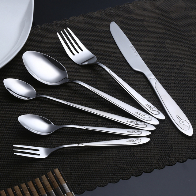 Wholesale Bulk Cheap 6 Pcs Silverware Set Stainless Steel Flatware Metal Cutlery for Restaurant