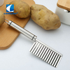Wholesale in Stock Kitchen Gadget 304 Stainless Steel Potato Peeling Cutter Potato Wavy Knife