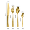 4 PCS Lychee Wavy Handle Royal Rose Gold and Silver Stainless Steel Flatware Wedding Gold Cutlery Set
