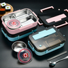 Stainless Steel Portable Outdoor School Office Lunch Box Kids Children Reusable Insulated Fast Food Bento Lunch Box