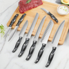 19pcs Knives Stainless Steel Knife Set With Block Stainless Steel handle Sharpener Plastic PP Handle 