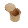 Round Storage Bamboo Wood Container Spice Jar Set with Lid