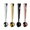 Metal Gold 304 Stainless Steel Coffee Measuring Spoon/scoop with Bag Clip