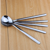 Long Handle Milkshake Dinner Spoon Teaspoons Bulk Stainless Steel Korea Custom Customized Spoons Customized Logo Acceptable