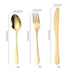 Factory Wholesale 12 Pcs Flatware Dinner Knife Fork Spoon Set Stainless Steel 12 Piece Gold Cutlery Set