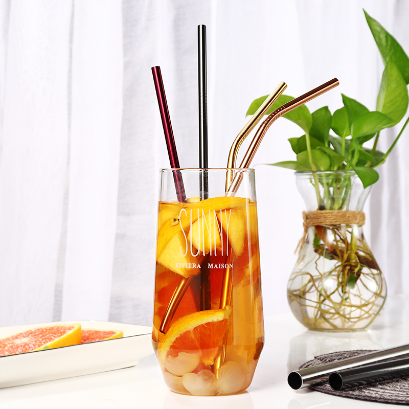 Amazon hot-sale reusable color metal food grade stainless steel drinking straw