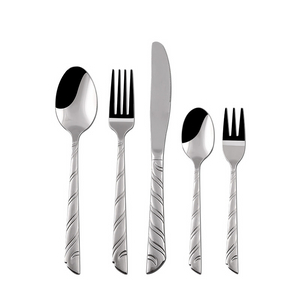 Wholesale 5pcs fork spoon knife metal stainless steel flatware cheap cutlery set for restaurant