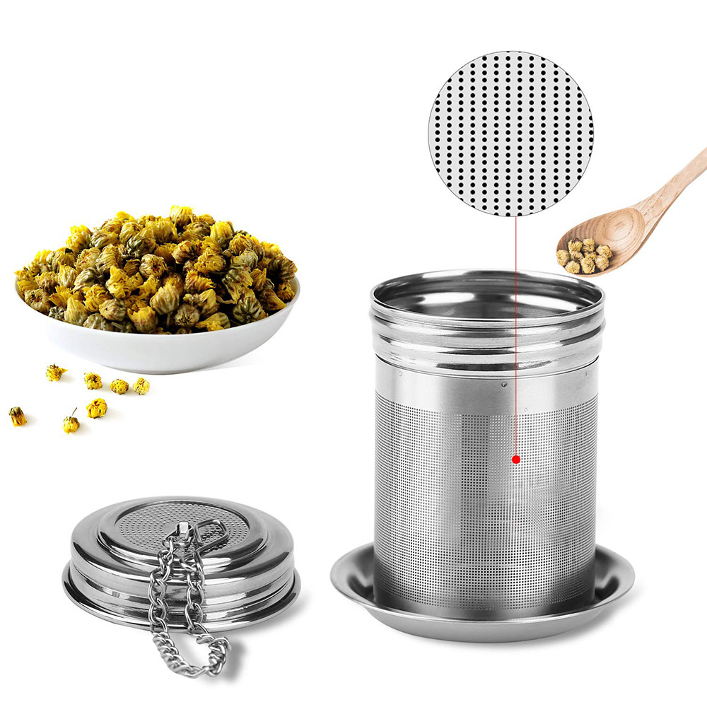 Custom new trade reusable small plunger filter mesh metal 304 ss stainless steel coffee tea strainer infusers