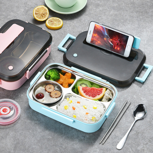 Stainless Steel Portable Outdoor School Office Lunch Box Kids Children Reusable Insulated Fast Food Bento Lunch Box