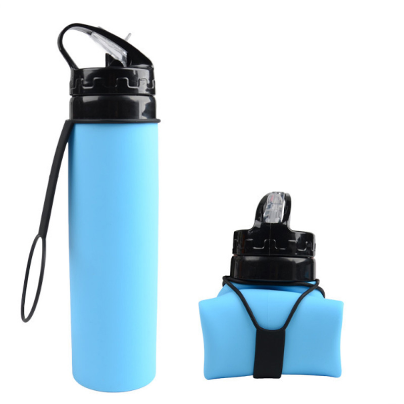 Silicone Collapsible Sports Drinking Water Bottle Bpa Free 600ML