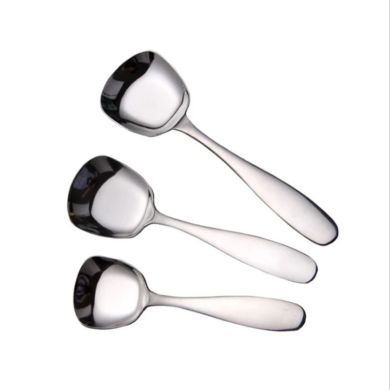 Restaurant Silver Food Utensils Big Pot Scoop 18/8 Stainless Steel Service Set of Serving Spoons
