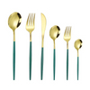 4 Pcs Luxury Stainless Steel Flatware Knife Fork Spoon Set Gold Plated Cutlery Set for Wedding