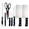4 8 Pcs Multifunctional Stainless Steel Black Scissors Kitchen Knife Set