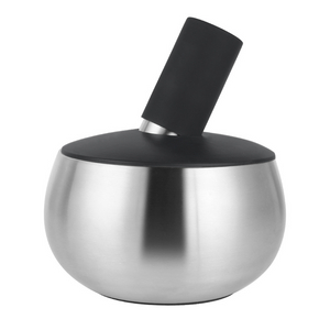 Kitchen Custom Metal Garlic Pounder 304 Stainless Steel Mortar And Pestle Set with Non-slip Silicone