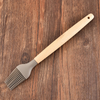 Large Silicone Rubber Beech Wood Spatula Spaghetti Serving Slotted Spoon with Long Acacia Wooden Handle