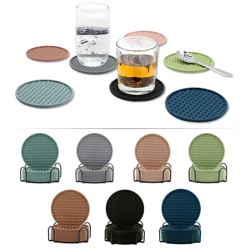 Wholesale Round Double Side Coaster High Quality Silicone Coaster Household Table Mat Multipurpose Heat Resistant Car Coaster