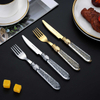 Luxury Stainless Steel Gold Cutlery Set Wedding Events Fork and Knife Gold Flatware 12PCS set sliver