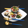 Metallic Flatware Silverware Gold And Blue White Pink Spoon Fork Chopstick 304 Cutlery Set in A Packaging Box for Gift