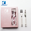 Cathylin 12 Pieces Promotion 18/10 Stainless Steel Ceramic Handle Dessert Cake Fruit Knife Fork Cutlery Set