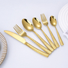 4 PCS Lychee Wavy Handle Royal Rose Gold and Silver Stainless Steel Flatware Wedding Gold Cutlery Set