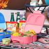 Bpa Free Children Colorful Bento Box Plastic Pp Silicone Lunch Box Food Grade Kids Lunchbox for School with Handle