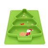 Non slip reusable christmas green color printing big plate educational learning table mat placemat for kid baby children