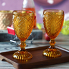 Wedding Vintage Glassware Amber Water Wine Cups Colored Goblets