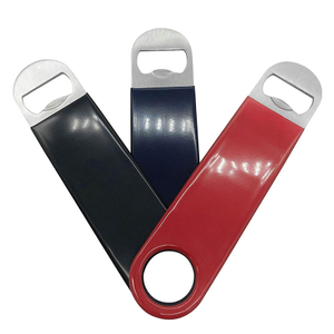 Customized print flat metal parts blank cheap round snowboard style long bar stainless steel beer bottle opener