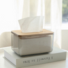3 Size Clear Plastic Pet Napkin Holder Tissue Box With Bamboo Lid For Restaurants Table