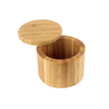 Bulk eco kitchen cube clearance round storage bamboo wood container spice jar set with lid