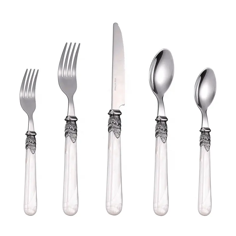 20-Piece Acrylic Handle Stainless Steel Cutlery Set