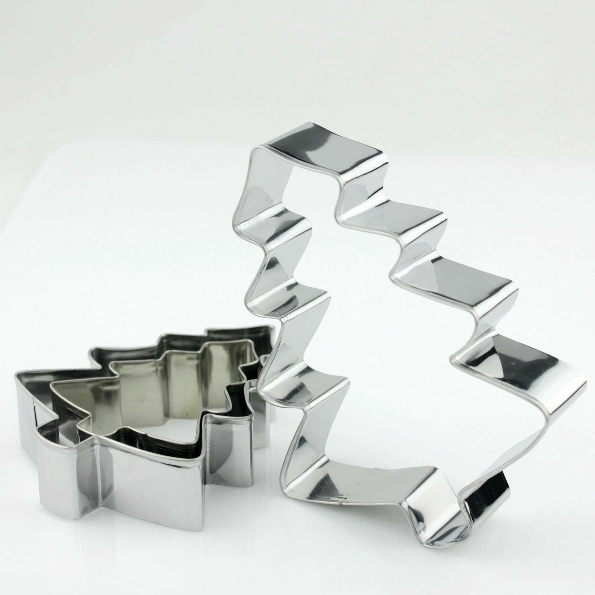 New 3 Pcs Small Large Christmas Tree Shape Mold Stainless Steel Cookie Cutter Set for Christmas