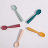 2023 New Cute Baby Small Spoon Color Children Utensil Heat Food Grade Silicone Spoon for Kids
