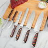 10pcs Knives Stainless Steel Knife Set With Block Stainless Steel handle Sharpener Plastic PP Handle Figure