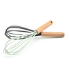 Kitchen tools hand easy silicone stainless steel set wood handle milk flour rotary blender whisk mixer egg beater