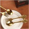 Fancy 304 Metal Little Mini Stirring Spoon 18/10 Stainless Steel Gold Dessert Fork And Coffee Spoon