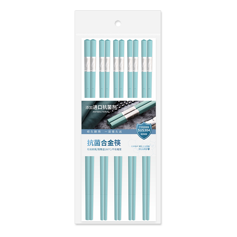 Reusable Modern Fashion Design Blue PET Fiberglass Chopsticks with Groove Surface Handle for Sushi