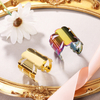 Luxury Gold Colored Napkin Rings Holder Metal Elegant Wedding Big Tubes Flower Napkin Rings