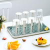 Multi-function Removable Kitchen Small Stand Cabinet Organizer Plastic Glass Tea Cup Rack with Drain Tray